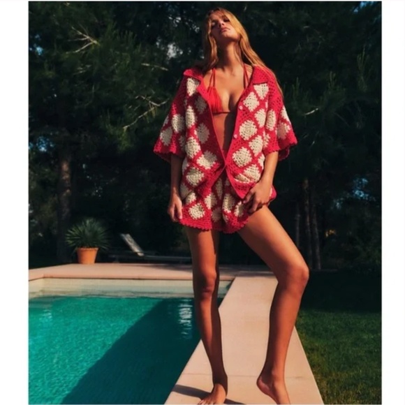 Zara Crochet Knit Polo NWT - Picture 13 of 16